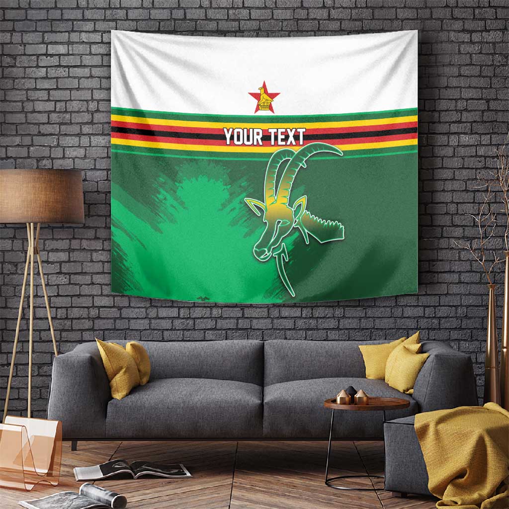 Zimbabwe Rugby Personalized Tapestry Charging Sables Spirit