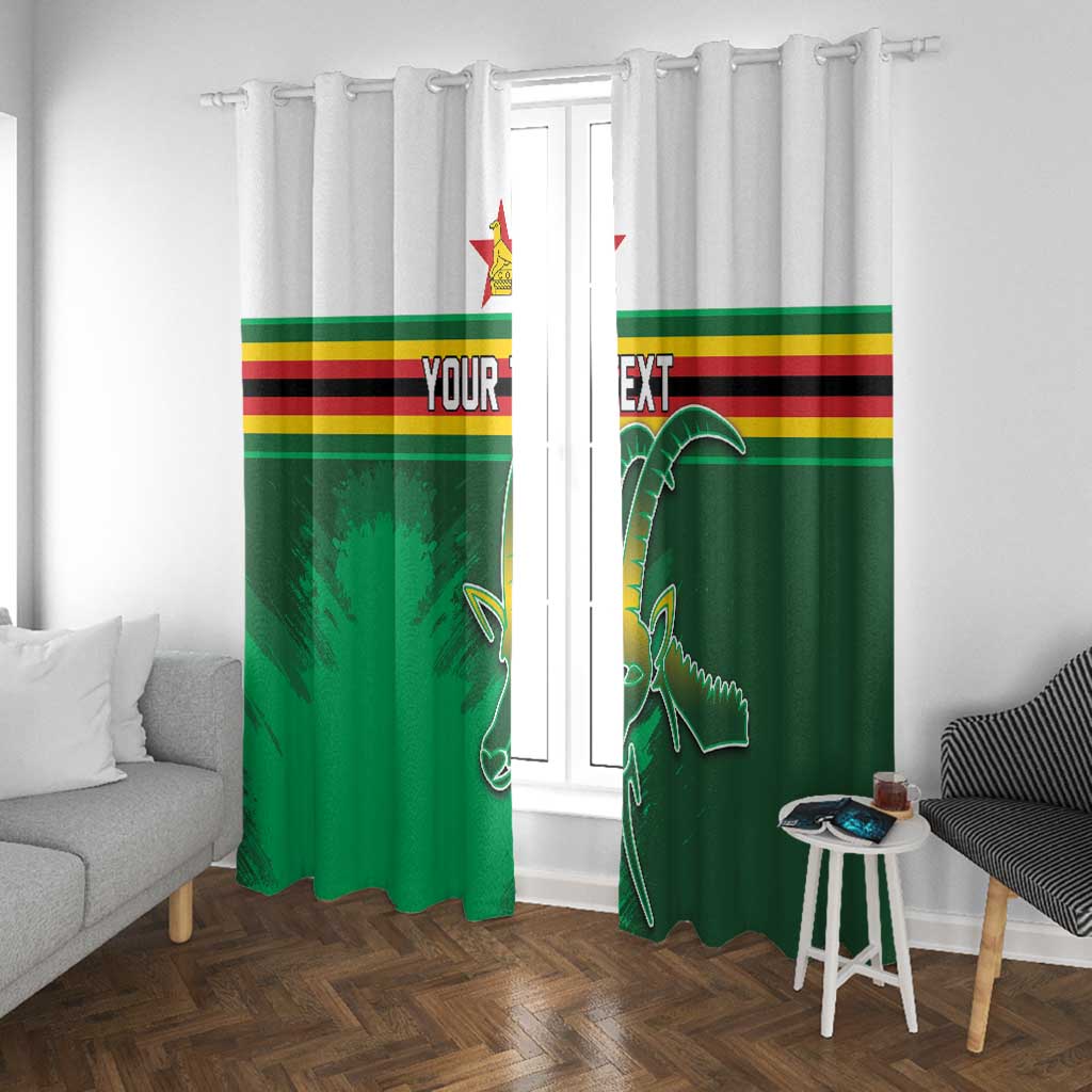 Zimbabwe Rugby Personalized Window Curtain Charging Sables Spirit
