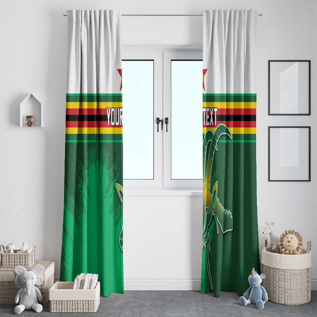 Zimbabwe Rugby Personalized Window Curtain Charging Sables Spirit