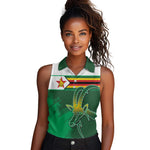 Zimbabwe Rugby Personalized Women Sleeveless Polo Shirt Charging Sables Spirit