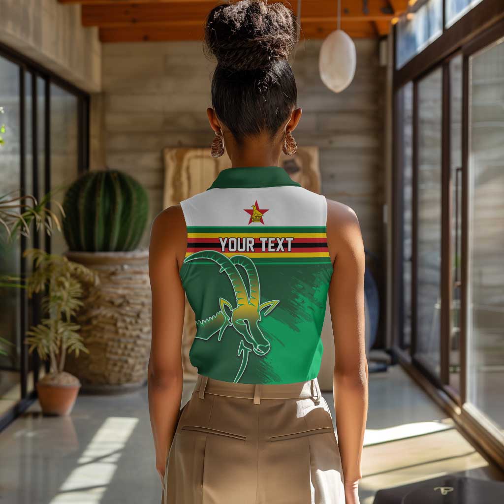 Zimbabwe Rugby Personalized Women Sleeveless Polo Shirt Charging Sables Spirit