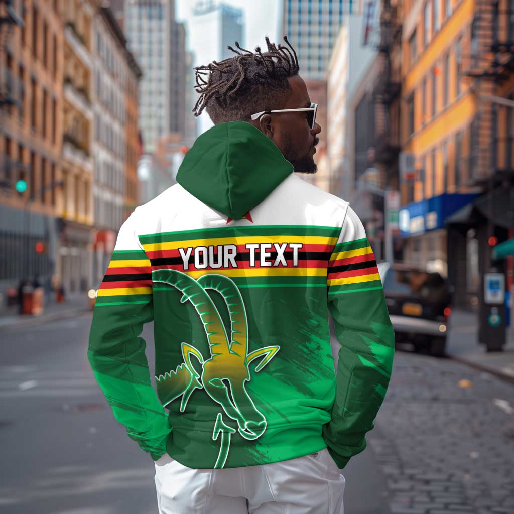 Zimbabwe Rugby Personalized Zip Hoodie Charging Sables Spirit
