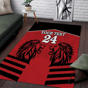 Custom Afro Kenya Rugby Area Rug African Lion Head