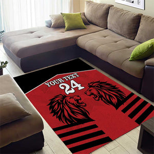 Custom Afro Kenya Rugby Area Rug African Lion Head