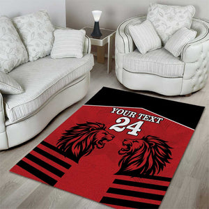 Custom Afro Kenya Rugby Area Rug African Lion Head