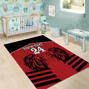 Custom Afro Kenya Rugby Area Rug African Lion Head