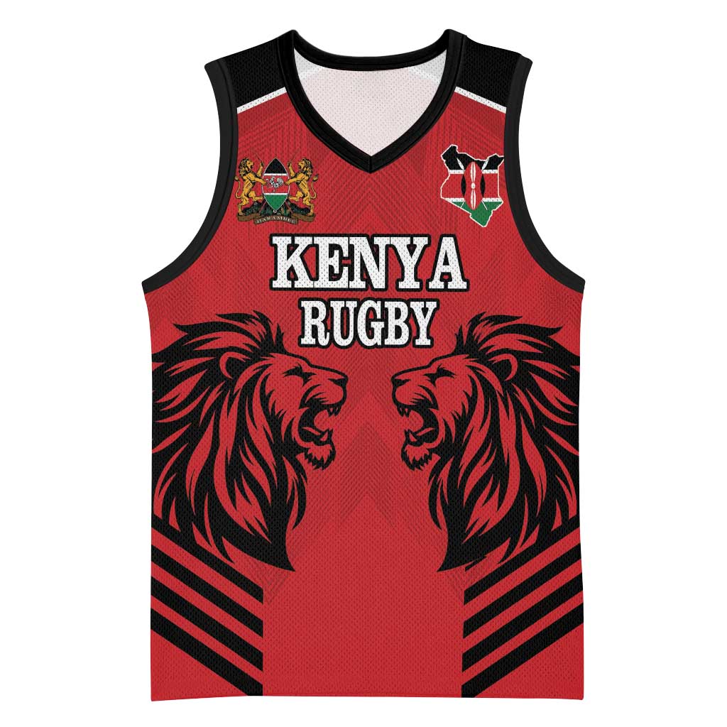Custom Afro Kenya Rugby Basketball Jersey African Lion Head LT18