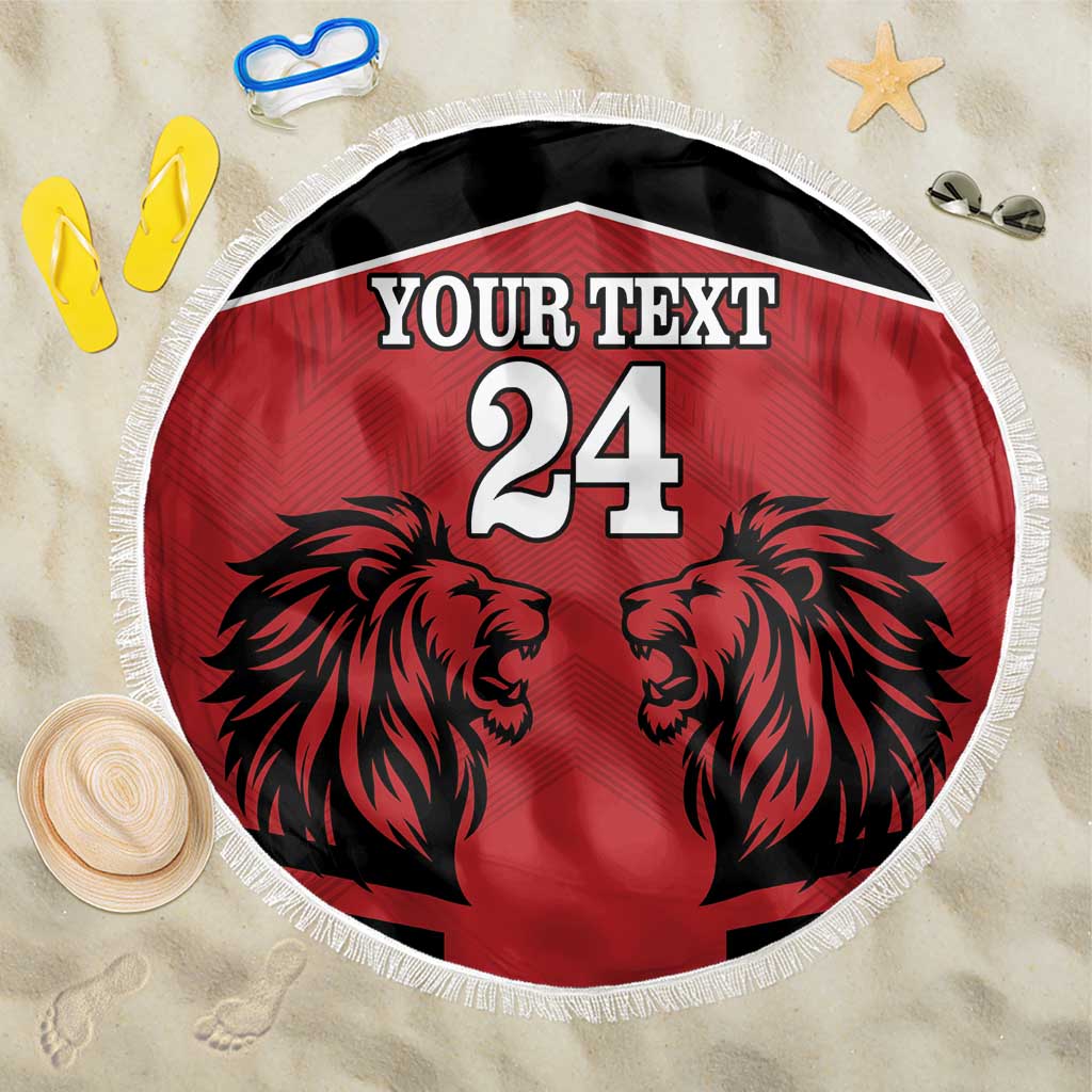 Custom Afro Kenya Rugby Beach Blanket African Lion Head