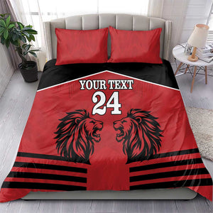 Custom Afro Kenya Rugby Bedding Set African Lion Head