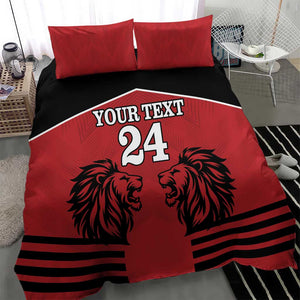 Custom Afro Kenya Rugby Bedding Set African Lion Head