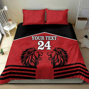 Custom Afro Kenya Rugby Bedding Set African Lion Head