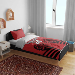 Custom Afro Kenya Rugby Bedding Set African Lion Head