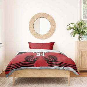 Custom Afro Kenya Rugby Bedding Set African Lion Head