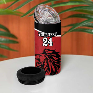 Custom Afro Kenya Rugby 4 in 1 Can Cooler Tumbler African Lion Head