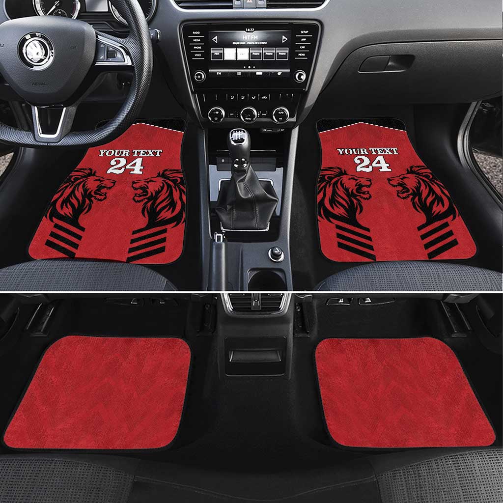 Custom Afro Kenya Rugby Car Mats African Lion Head