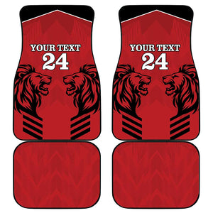 Custom Afro Kenya Rugby Car Mats African Lion Head