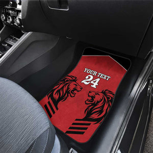 Custom Afro Kenya Rugby Car Mats African Lion Head