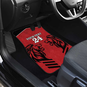 Custom Afro Kenya Rugby Car Mats African Lion Head