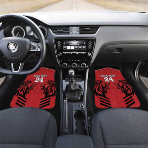 Custom Afro Kenya Rugby Car Mats African Lion Head