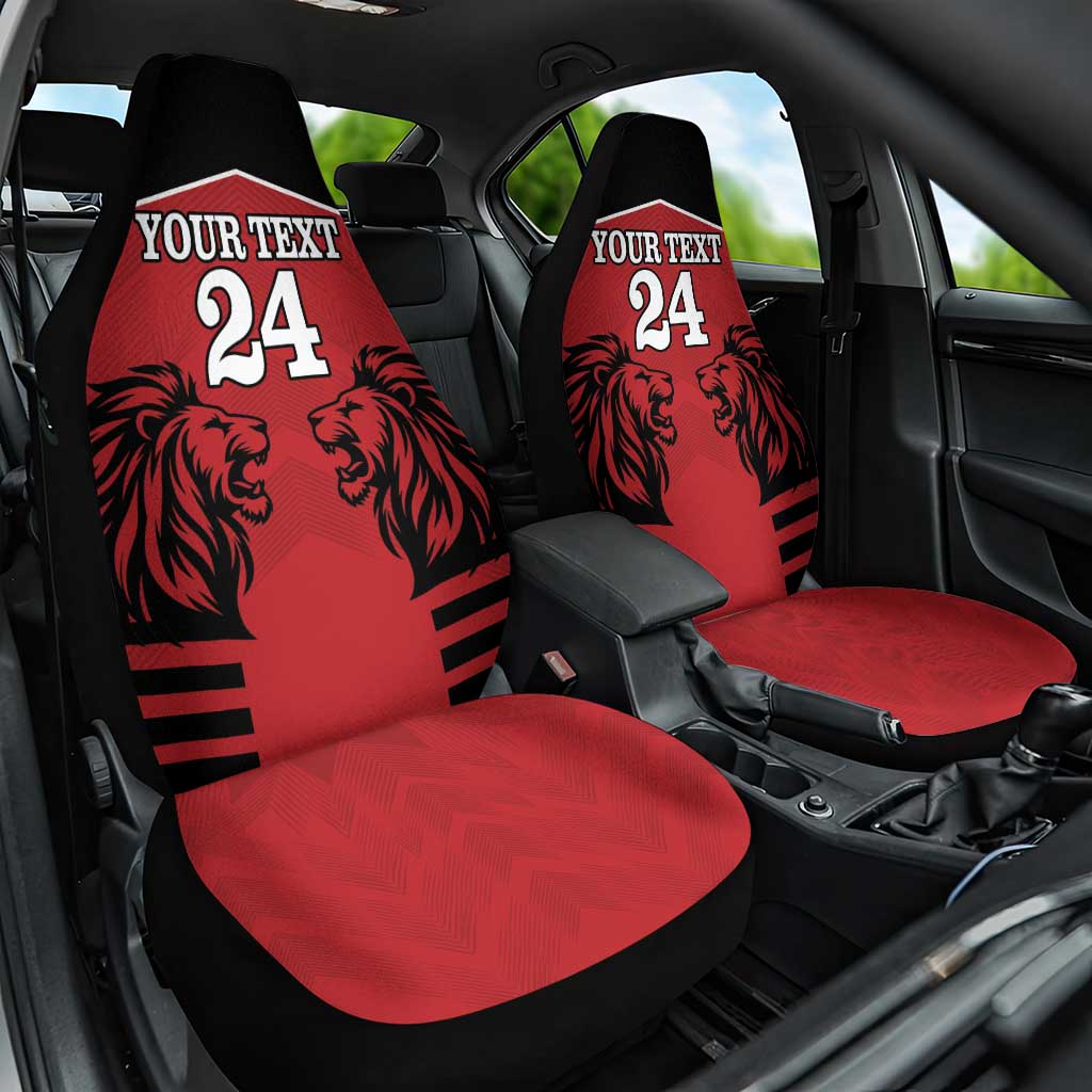 Custom Afro Kenya Rugby Car Seat Cover African Lion Head