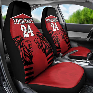 Custom Afro Kenya Rugby Car Seat Cover African Lion Head