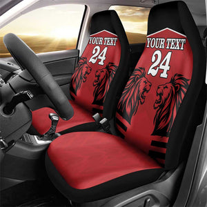 Custom Afro Kenya Rugby Car Seat Cover African Lion Head