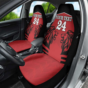 Custom Afro Kenya Rugby Car Seat Cover African Lion Head