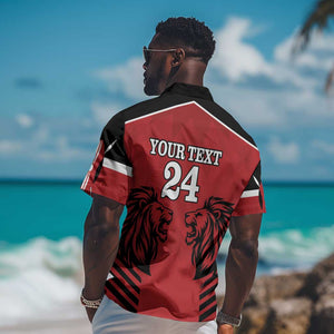 Custom Afro Kenya Rugby Hawaiian Shirt African Lion Head