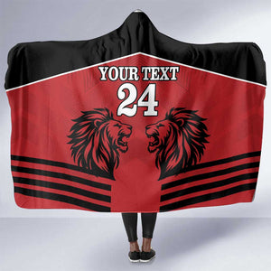 Custom Afro Kenya Rugby Hooded Blanket African Lion Head