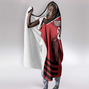 Custom Afro Kenya Rugby Hooded Blanket African Lion Head