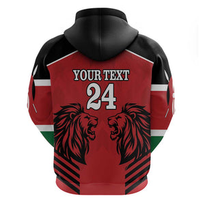 Custom Afro Kenya Rugby Hoodie African Lion Head