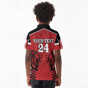 Custom Afro Kenya Rugby Kid Polo Shirt African Lion Head