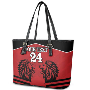 Custom Afro Kenya Rugby Leather Tote Bag African Lion Head