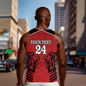 Custom Afro Kenya Rugby Men Tank Top African Lion Head