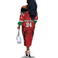 Custom Afro Kenya Rugby Off The Shoulder Long Sleeve Dress African Lion Head