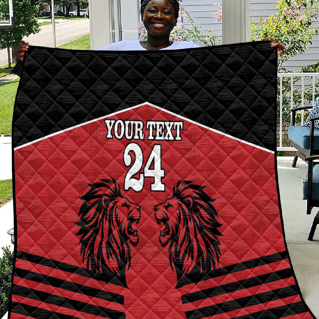 Custom Afro Kenya Rugby Quilt African Lion Head