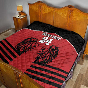 Custom Afro Kenya Rugby Quilt African Lion Head