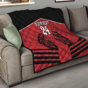 Custom Afro Kenya Rugby Quilt African Lion Head