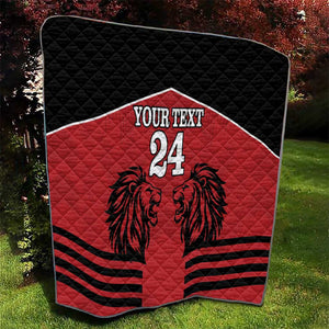 Custom Afro Kenya Rugby Quilt African Lion Head