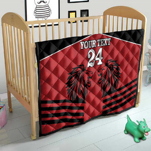 Custom Afro Kenya Rugby Quilt African Lion Head