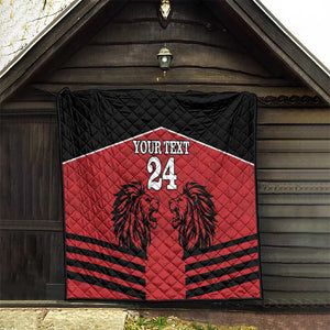 Custom Afro Kenya Rugby Quilt African Lion Head