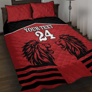 Custom Afro Kenya Rugby Quilt Bed Set African Lion Head