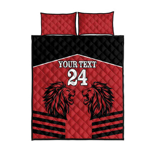 Custom Afro Kenya Rugby Quilt Bed Set African Lion Head