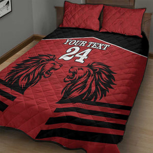 Custom Afro Kenya Rugby Quilt Bed Set African Lion Head