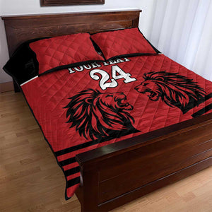 Custom Afro Kenya Rugby Quilt Bed Set African Lion Head