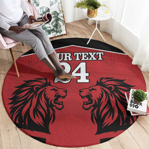 Custom Afro Kenya Rugby Round Carpet African Lion Head