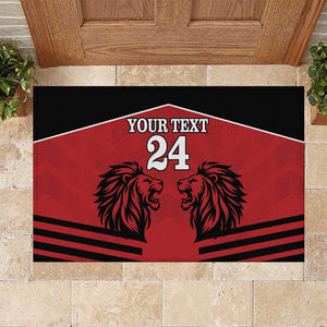 Custom Afro Kenya Rugby Rubber Doormat African Lion Head