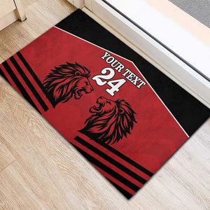 Custom Afro Kenya Rugby Rubber Doormat African Lion Head