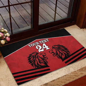 Custom Afro Kenya Rugby Rubber Doormat African Lion Head