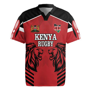 Custom Afro Kenya Rugby Rugby Jersey African Lion Head